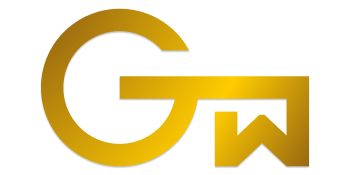 Logo przedstawiające symbol złotego klucza złożony z liter W i G